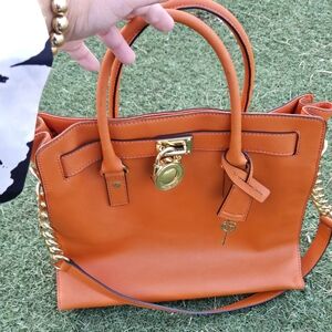 Orange Leather Handbag